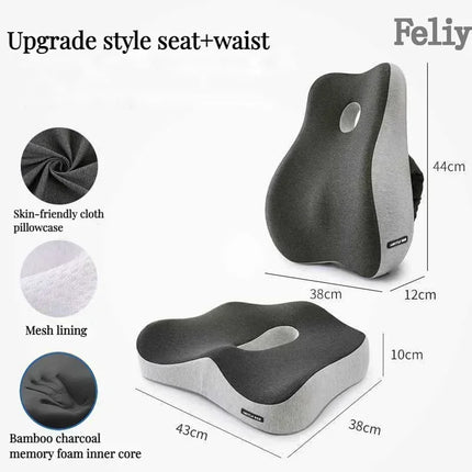 Feliy Memory Foam Office Chair Cushion Lumbar Support by zapcart