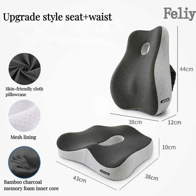Feliy Memory Foam Office Chair Cushion Lumbar Support by zapcart