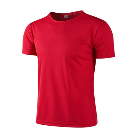 Men's Summer T Shirt White Quick Dry Breathable Gym Tee by zapcart