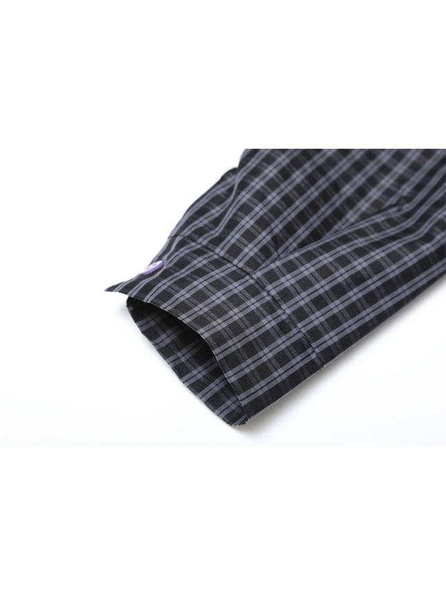 Y2K Plaid Shirt For Women Harajuku Aesthetic Long Sleeve by zapcart