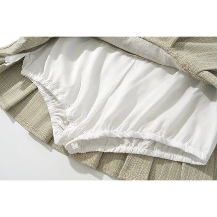 YENKYE American Retro Pleated Mini Skirt Women Low Waist by zapcart