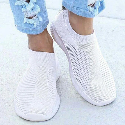 Women's Slip On Sneakers Breathable Comfort Casual White by zapcart