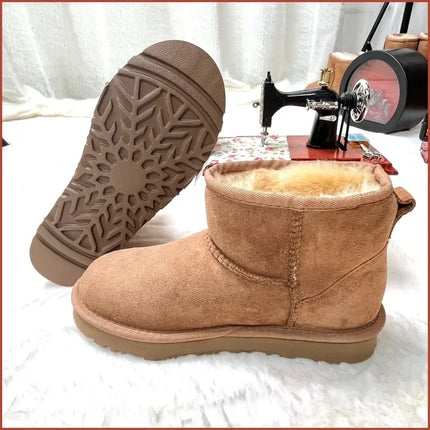 Unisex Sheepskin Snow Boots Shearling Warm Durable Comfort by zapcart