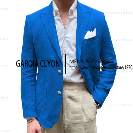 CN Jiangsu Just One Blazer Linen Suit For Men Wedding Ready by zapcart