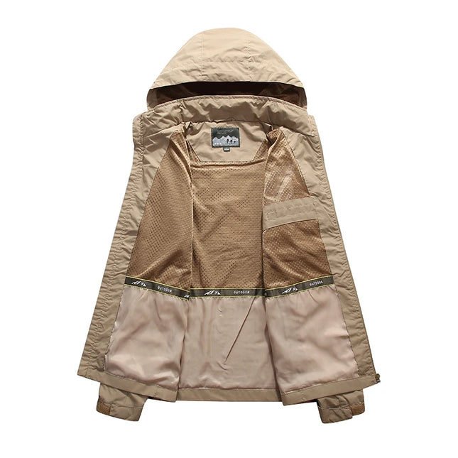 FujianChoice Mens Waterproof Jacket Plus Size Windbreaker by zapcart