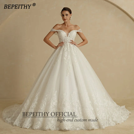 BEPEITHY Ivory Dazzling Sleeveless Bride Wedding Dress by zapcart