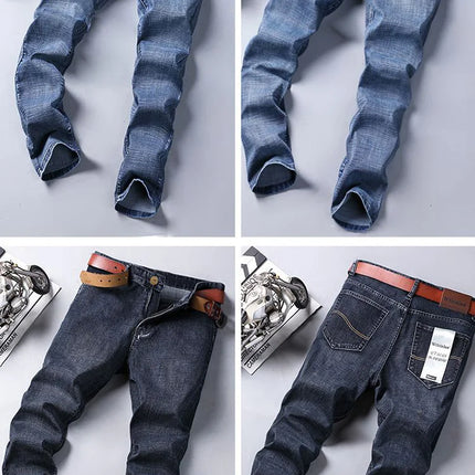 WTHINLEECN Men Slim Stretch Denim Jeans Luxury Casual by zapcart