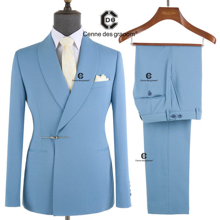 Cenne Des Graoom Mens Skinny Suit Set Light Grey 2 Piece by zapcart