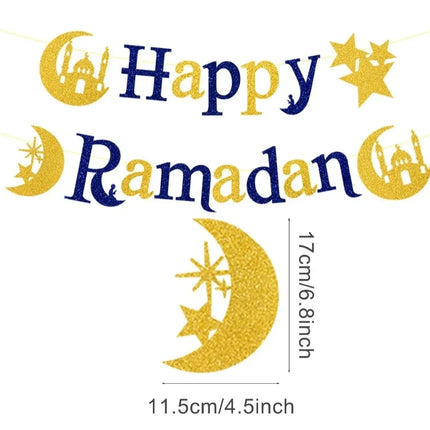 FENGRISECN Eid Mubarak Banner Plates Ramadan Tableware Kit by zapcart