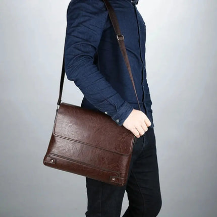 CN Men PU Leather Briefcase Laptop Bag For Business by zapcart