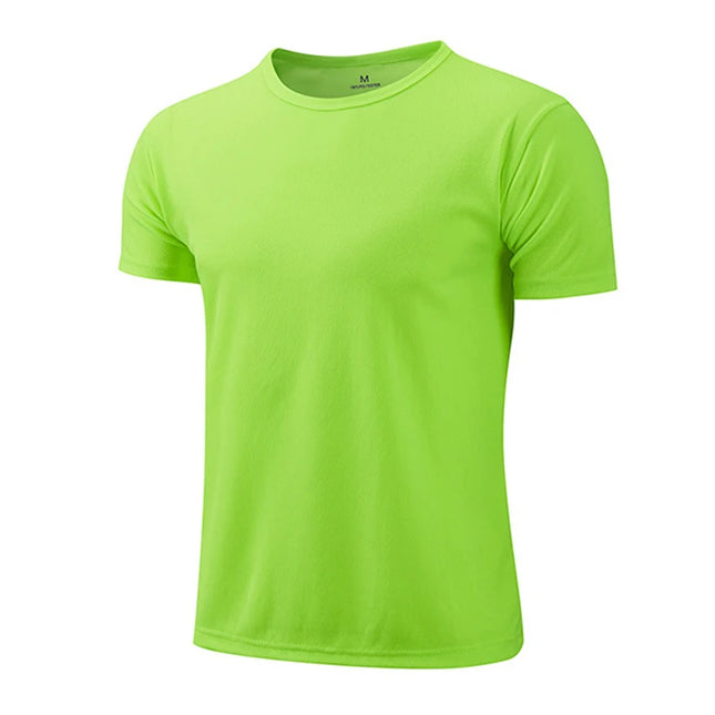 Men's Summer T Shirt White Quick Dry Breathable Gym Tee by zapcart