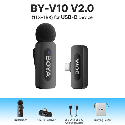 BOYA BYV3 Wireless Lavalier Microphone for iPhone Samsung by zapcart