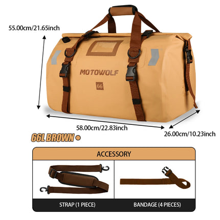 Soyavision Motorcycle Waterproof Tail Bag 66L for Riders by zapcart