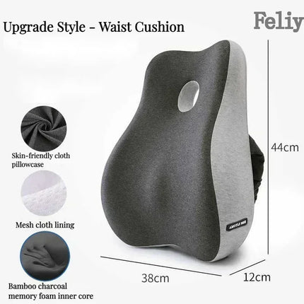 Feliy Memory Foam Office Chair Cushion Lumbar Support by zapcart