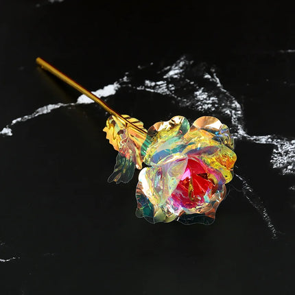 24K Gold Foil Galaxy Rose Gift for Valentine's Day Wedding by zapcart