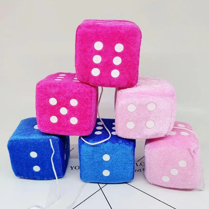 Car Plush Dice Pendant New Year Velvet Decoration For Cars by zapcart