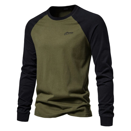 AIOPESON Mens 100 Percent Cotton Long Sleeve Tee Shirt by zapcart