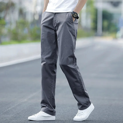 CN Guangdong Men Cotton Chinos Plus Size Summer Lightweight by zapcart