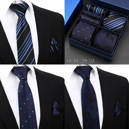 Mens Tie Hanky Set Burgundy Paisley Wedding Gift Box 3pcs by zapcart