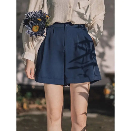 Wakamono Women High Waist Summer A Line Shorts Button Fly by zapcart