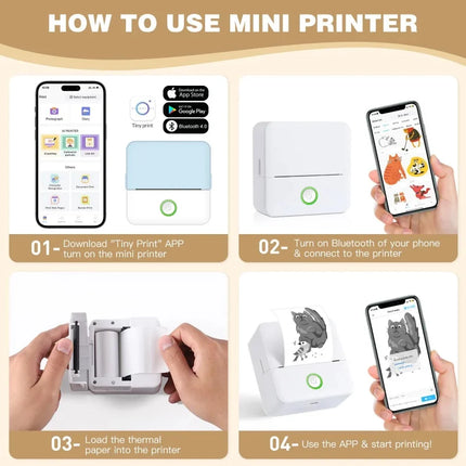 X6 Mini Pocket Label Printer Bluetooth Inkless Students by zapcart