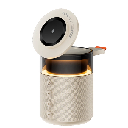 Magnetic Wireless Charging Station With Night Light Speaker by zapcart