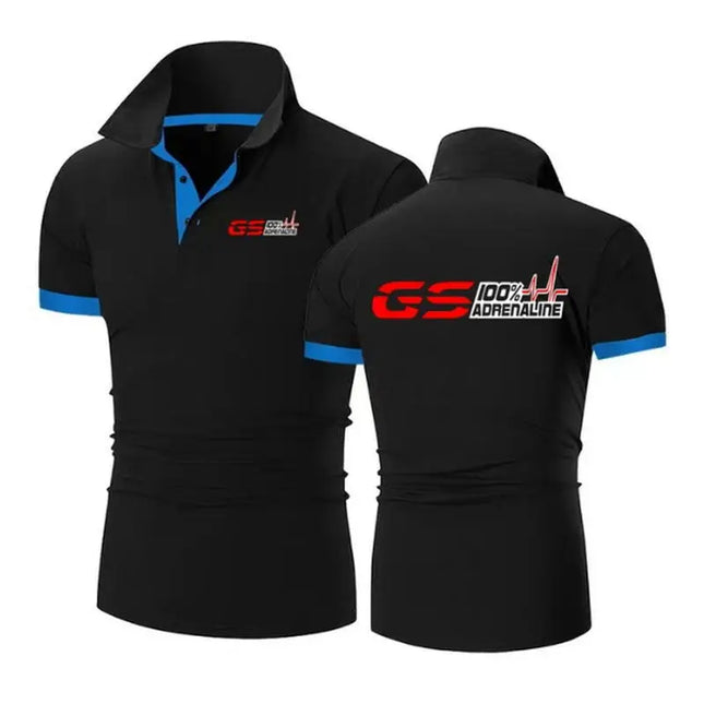 GS Adrenaline Biker Polo Shirt for Men Breathable Polyester by zapcart