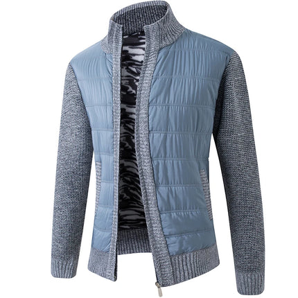 GQXAONC Mens Padded Cardigan Zip Up Warm Autumn Winter Coat by zapcart