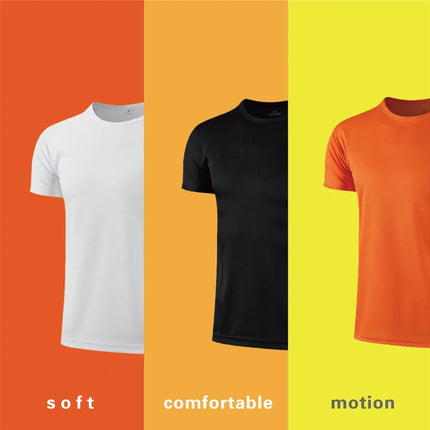Men's Summer T Shirt White Quick Dry Breathable Gym Tee by zapcart