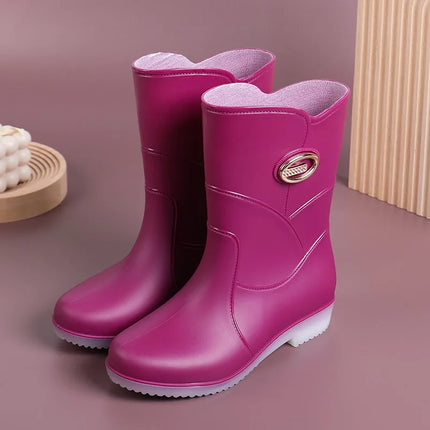 Fashionable Women Rain Boots Waterproof Non Slip Warm by zapcart