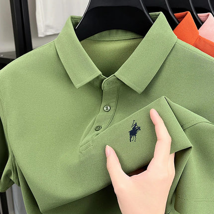Men's Polo Shirt Embroidered Pony CN Zhejiang Breathable by zapcart