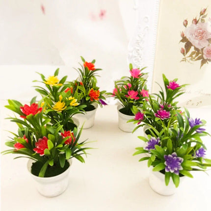 Artificial Flowers Pot Lifelike Low Maintenance Home Decor by zapcart