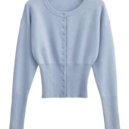 Tossy Autumn Knitwear Cardigan Top For Women Slim Cropped by zapcart