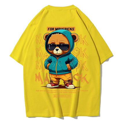 Teekossc Bear Pattern Cotton T Shirt Men Breathable by zapcart