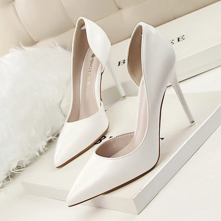 Glossy Korean Patent Leather Stiletto Heels Women Comfort by zapcart