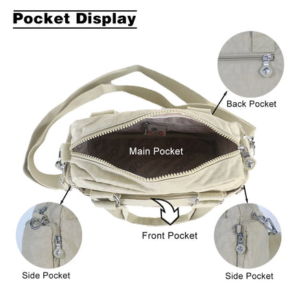 Fashionable Crossbody Bag for Women, Large Capacity Multi-pocket Handbag, High-quality Nylon Material. by zapcart
