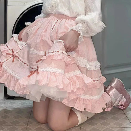 Voostao Japanese Sweet Lolita Mini Skirt Women Kawaii by zapcart