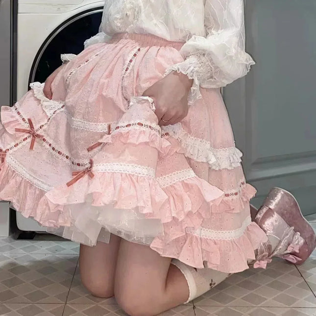 Voostao Japanese Sweet Lolita Mini Skirt Women Kawaii by zapcart