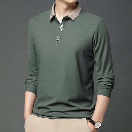 Mens Polo Shirt Breathable Polyester Business Casual Top by zapcart