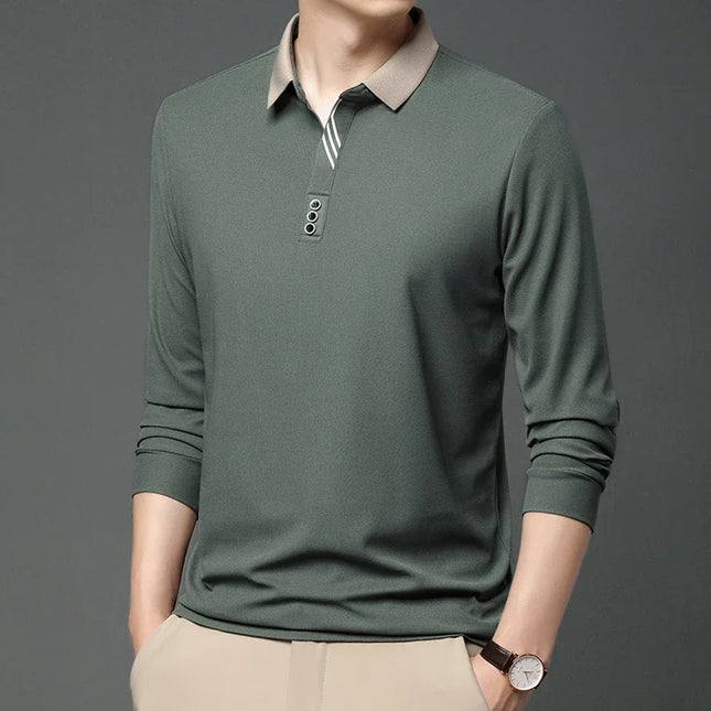 Mens Polo Shirt Breathable Polyester Business Casual Top by zapcart