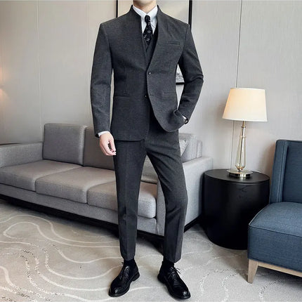 Korean Style Slim Fit Mens Elegant Suit Set By QUHNBGYCN by zapcart
