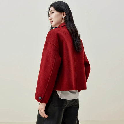 Sentubila 100 Percent Wool Coat For Women DoubleSided Warmth by zapcart