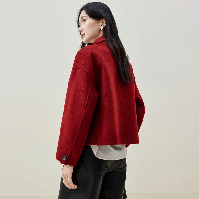 Sentubila 100 Percent Wool Coat For Women DoubleSided Warmth by zapcart