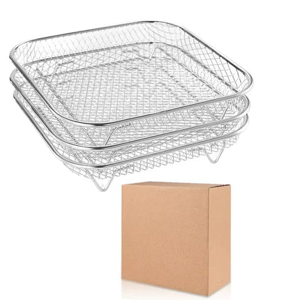 Choice Stainless Steel 3 Layer Air Fryer Rack Home Cooks by zapcart