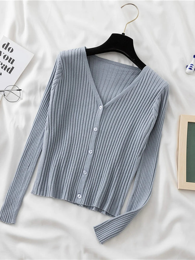 AOSSVIAO Knit Cardigan Crop Top For Women Fairycore by zapcart