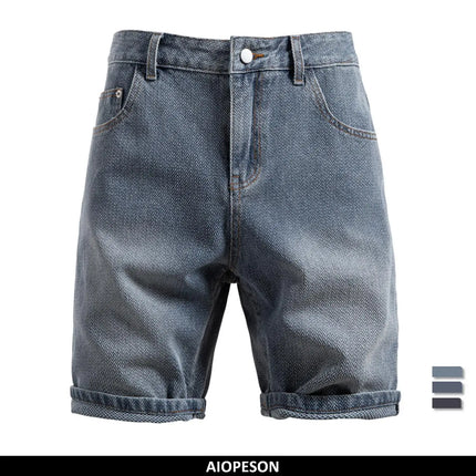 AIOPESON Men Retro Denim Shorts Multi Pocket Casual by zapcart