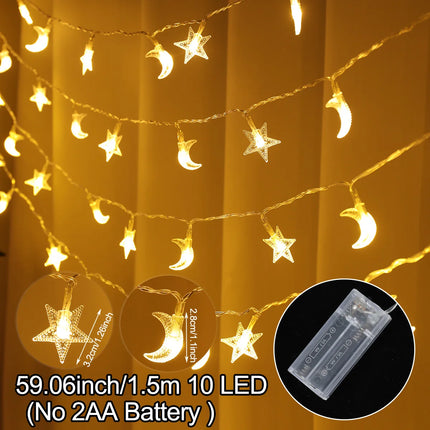 Wayfun Eid Mubarak Moon Star Light String for Ramadan Decor by zapcart