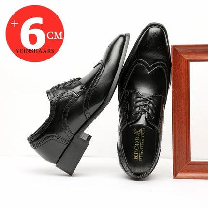 FuQiao Genuine Leather Elevator Shoes For Men 6CM Height by zapcart