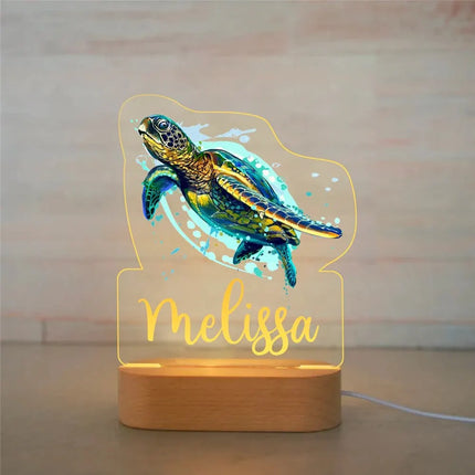 Personalized Kids Animal Night Light Custom Name Lamp by zapcart