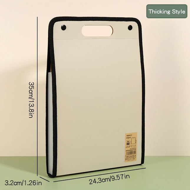 1Pcs A4 Vertical13 Pocket Expanding File Briefcases Handbag Paper Folder Organiser Document Bag Storage by zapcart